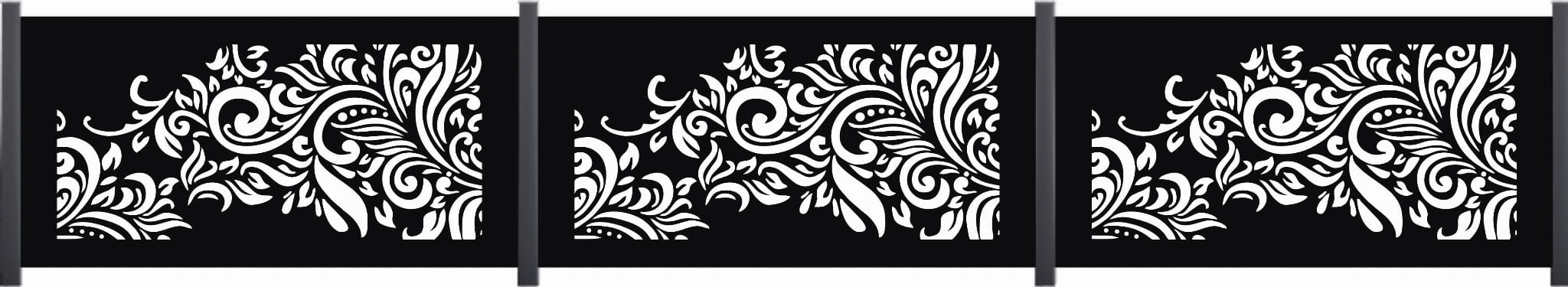Panel ogrodzeniowy wycinany laserowo na wymiar metalowy, aluminium, ocynk. Kolor czarny, antracyt, zielony, brązowy