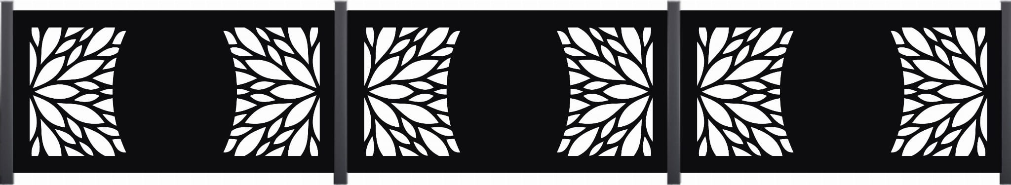Panel ogrodzeniowy wycinany laserowo na wymiar metalowy, aluminium, ocynk. Kolor czarny, antracyt, zielony, brązowy