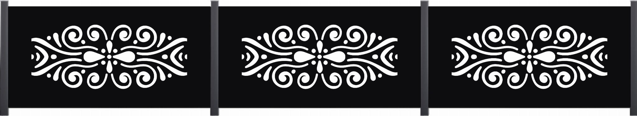 Panel Przęsło ogrodzeniowe wycinane laserowo na wymiar. Metal, Aluminium, Ocynk. Kolor czarny, szary, zielony, brązowy, paleta RAL
