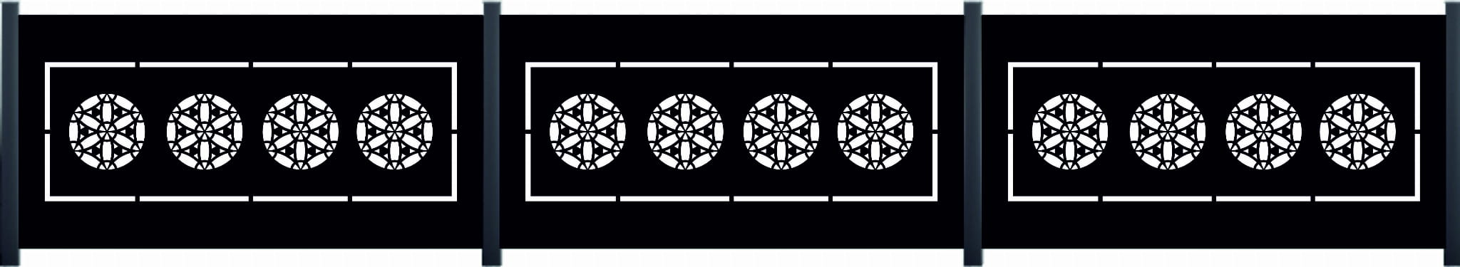 Panel ogrodzeniowy wycinany laserowo na wymiar metalowy czarny przęsło ocynk